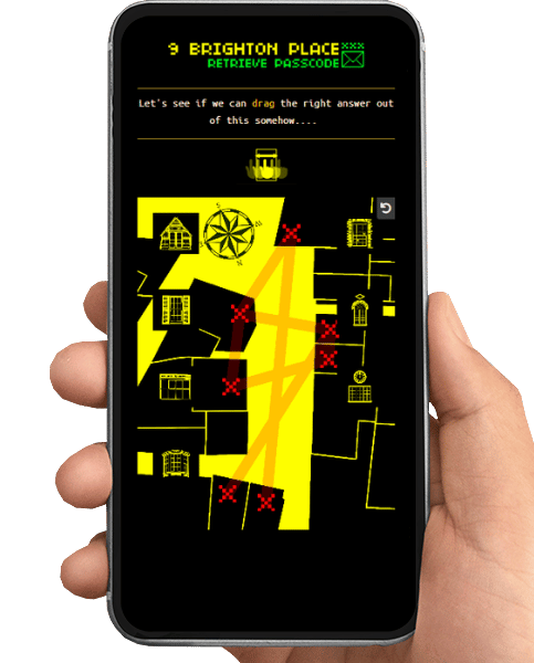 Solving puzzles on your phone in Brighton streets